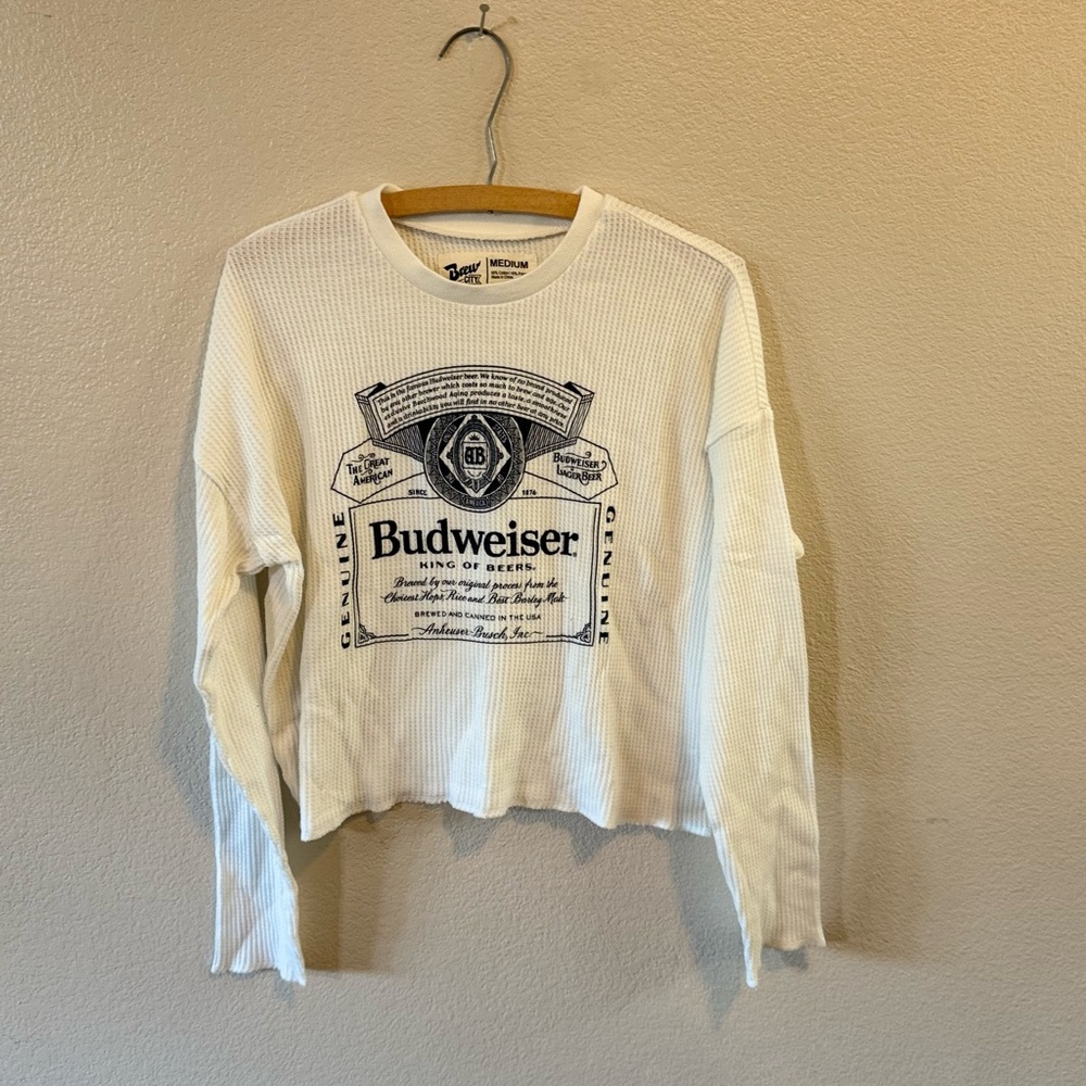 Budweiser White Thermal Oversized Top
